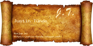 Justin Tünde névjegykártya