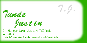 tunde justin business card